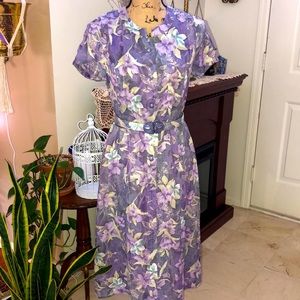 Vintage Floral Midi Dress